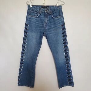Vernon Mills Blue Lace-Up Jeans